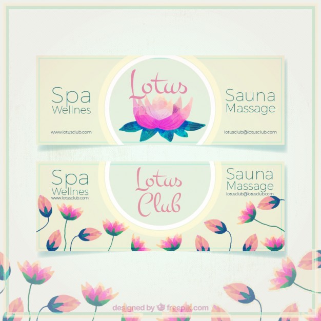 626x626 Watercolor Massage Banners For Spa Vector Free Download - Watercolor Spa