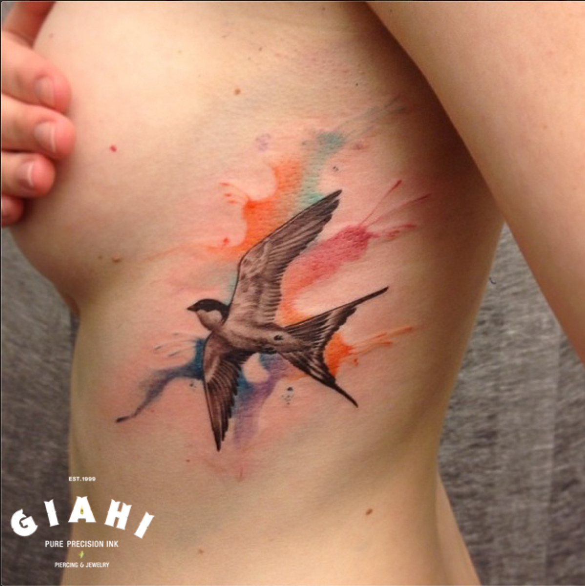 1198x1200 Real Swallow Auqarelle Tattoo By Roony Best Tattoo Ideas Gallery - Watercolor Sparrow Tattoo