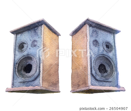 450x382 Watercolor Sketch Of Speakers On White Background - Watercolor Speakers