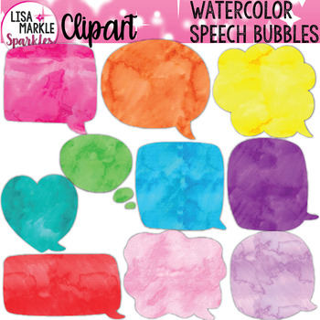 350x350 Free Watercolor Speech Bubble Clipart Tpt - Watercolor Speech Bubble