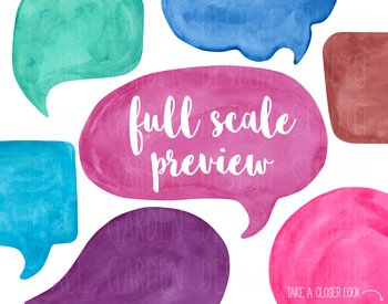 350x275 Hand Painted Colorful Watercolor Speech Bubble Clipart - Watercolor Speech Bubble