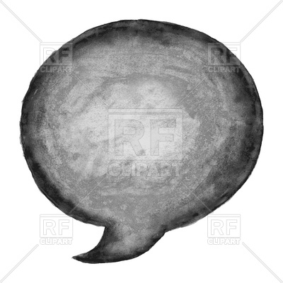 400x400 Round Black Watercolor Speech Bubble Vector Image Vector Artwork - Watercolor Speech Bubble