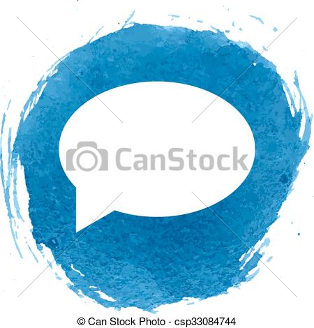 450x470 Speech Bubble Icon With Watercolor Effect. Vector Illustration. - Watercolor Speech Bubble