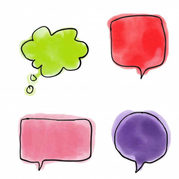 626x626 Speech Bubble Watercolor Set Vector Free Download - Watercolor Speech Bubble