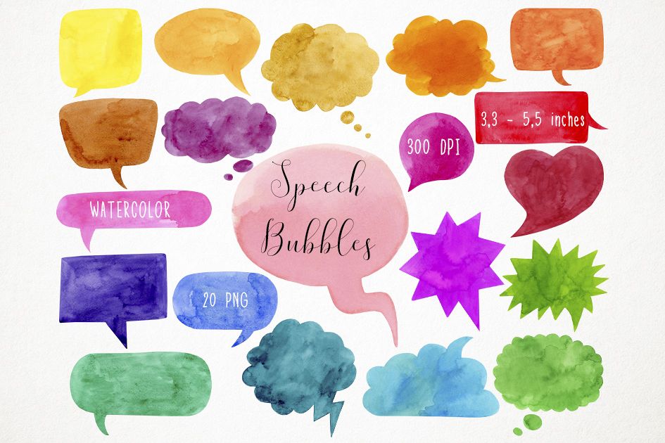 945x630 Watercolor Speech Bubbles Clipart, Bubbles Talk - Watercolor Speech Bubble