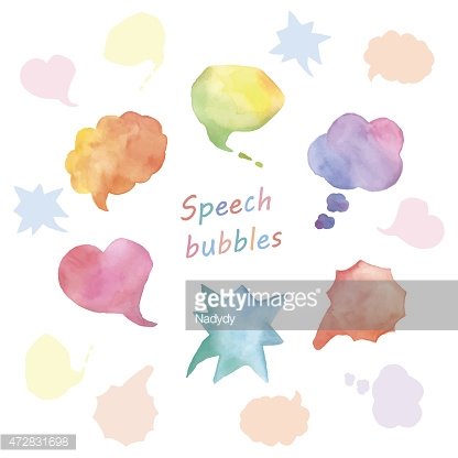 416x416 Watercolor Speech Bubbles Stock Vectors - Watercolor Speech Bubble