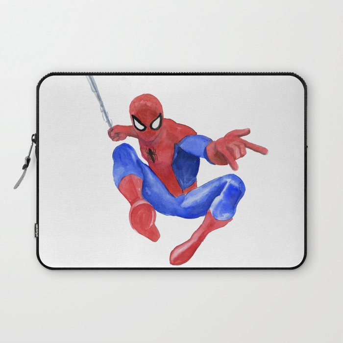 700x700 Spider Man Watercolor Painting Laptop Sleeve By Susanwindsor - Watercolor Spider