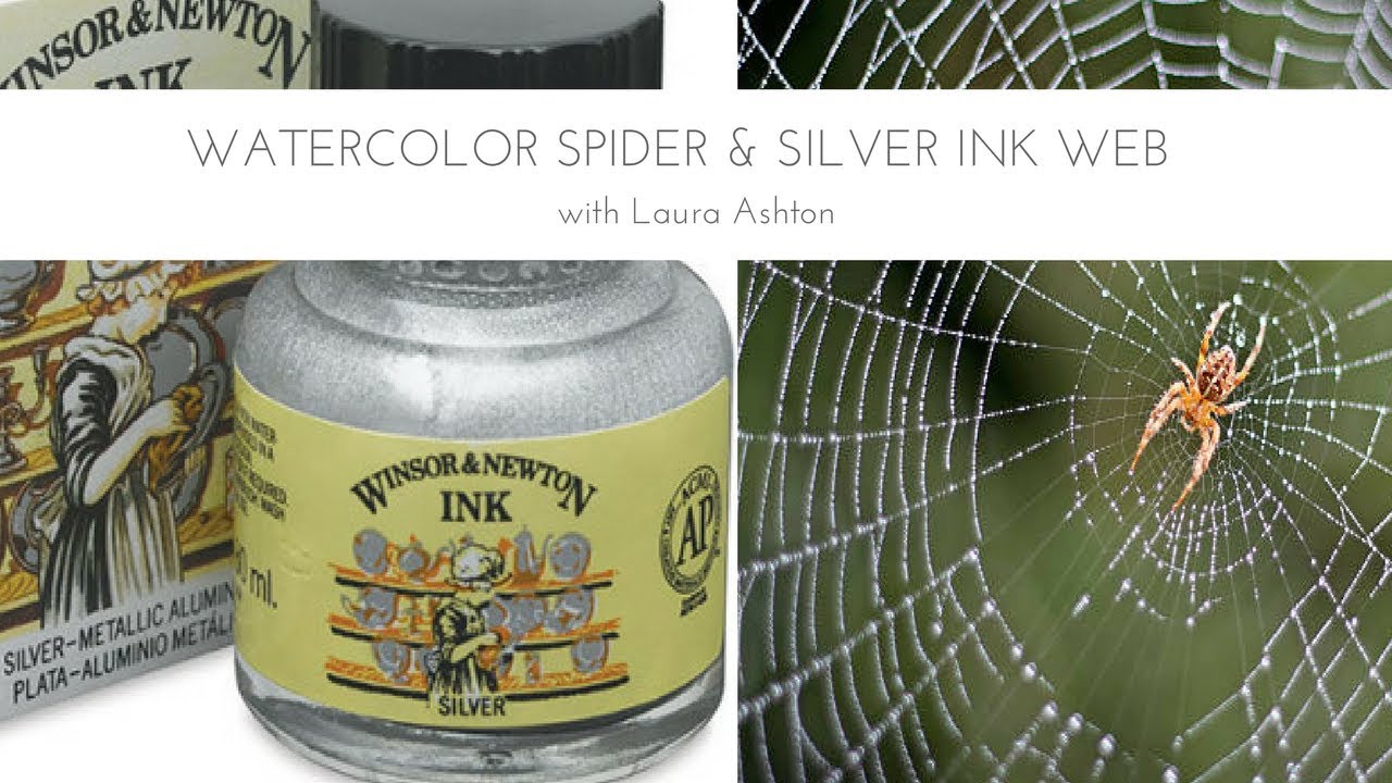 1280x720 Watercolor Spider Web With Silver Ink Halloween Art Project - Watercolor Spider Web