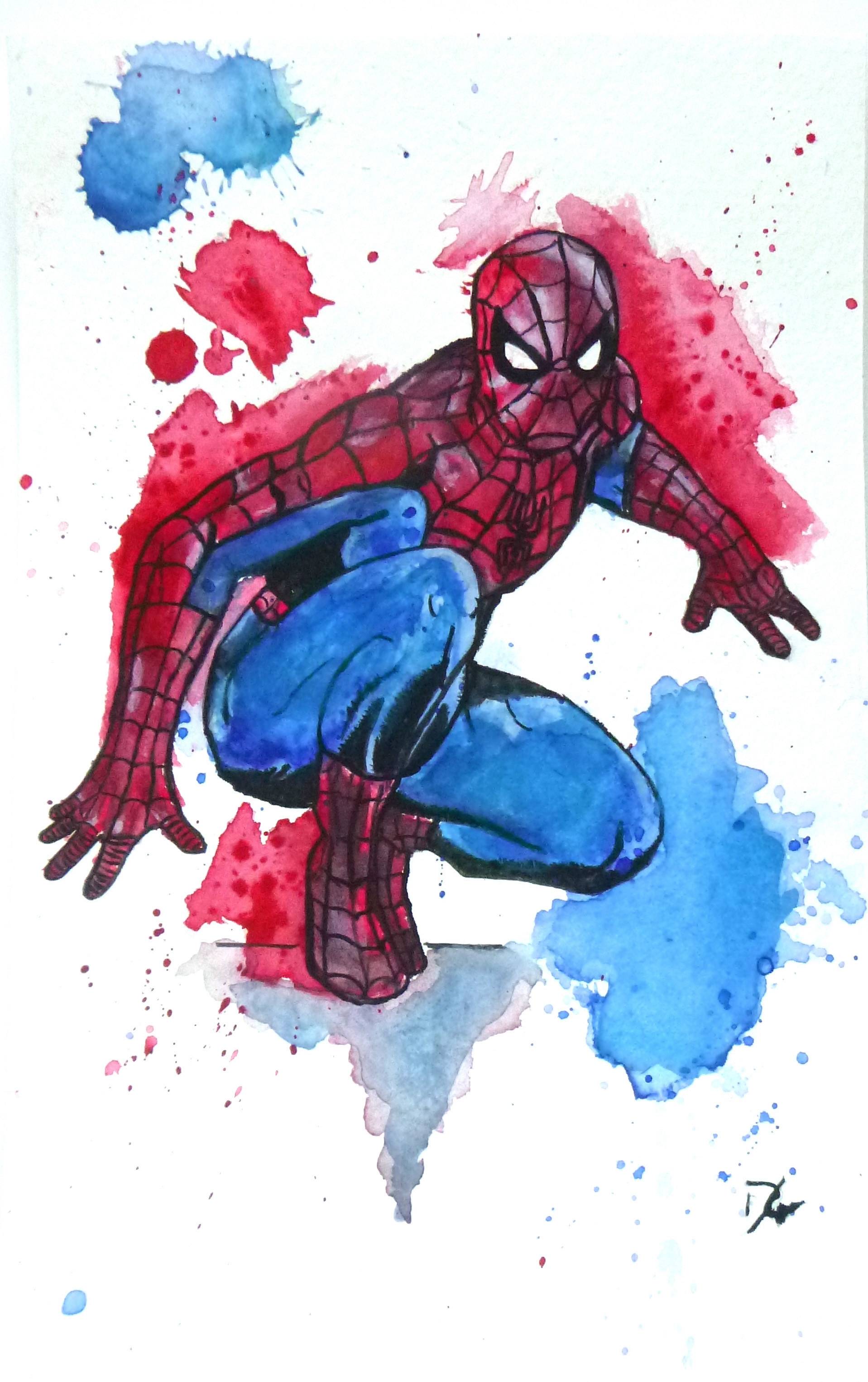 1917x3050 Spiderman Watercolor - Watercolor Spiderman
