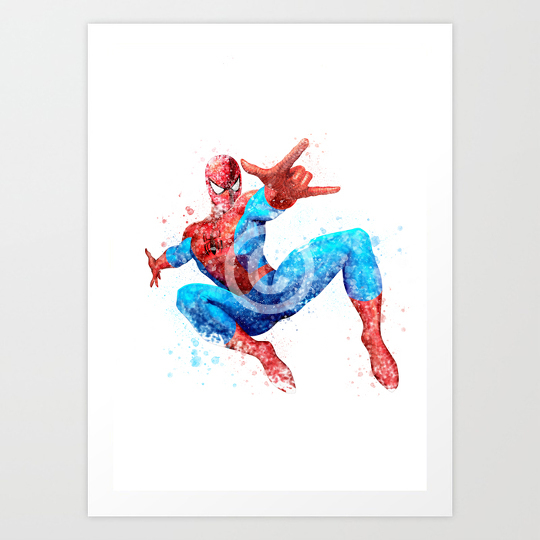 540x540 Spiderman Watercolor Art - Watercolor Spiderman