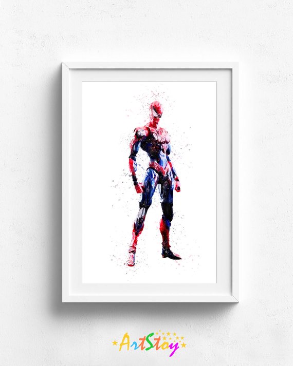 570x713 Spiderman Poster Watercolor Spider Man Superhero Spiderman Etsy - Watercolor Spiderman