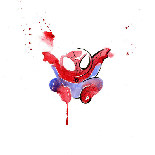 530x530 An Adorable Spider Man Watercolour - Watercolor Spiderman