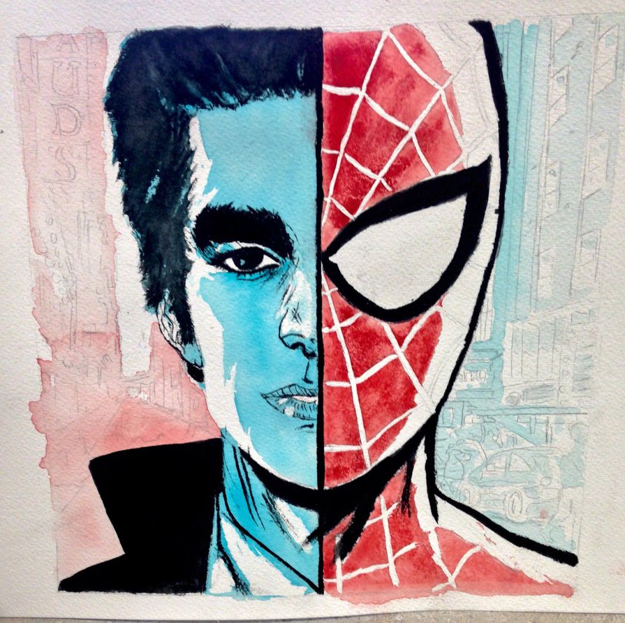 895x892 Spiderman Watercolor (Replica) (Wip) By G Seps - Watercolor Spiderman