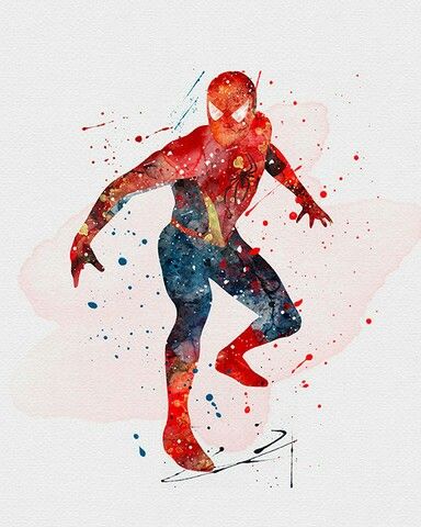 384x480 Watercolor - Watercolor Spiderman