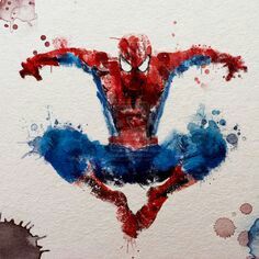 236x236 Watercolor Spiderman Tattoos And Piercings - Watercolor Spiderman
