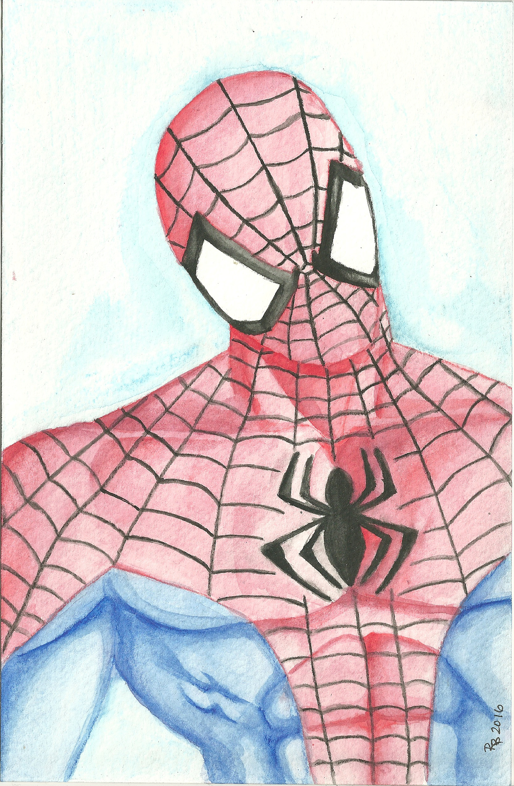 1664x2547 Original Art Spider Man Six Love Creative - Watercolor Spiderman
