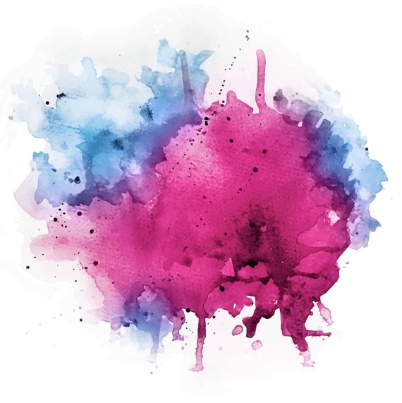570x571 Watercolor Splash Vector Psd File Pink Magenta Blue Etsy - Watercolor Splash