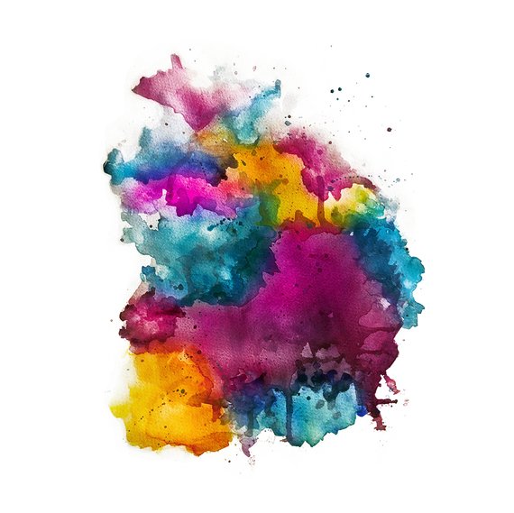 570x569 Watercolor Splash Vector Psd File Purple Pink Blue Teal Etsy - Watercolor Splash