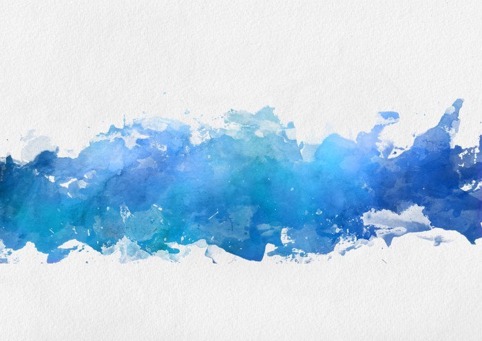 700x495 Artistic Blue Watercolor Splash Effect Template Wall Mural - Watercolor Splash