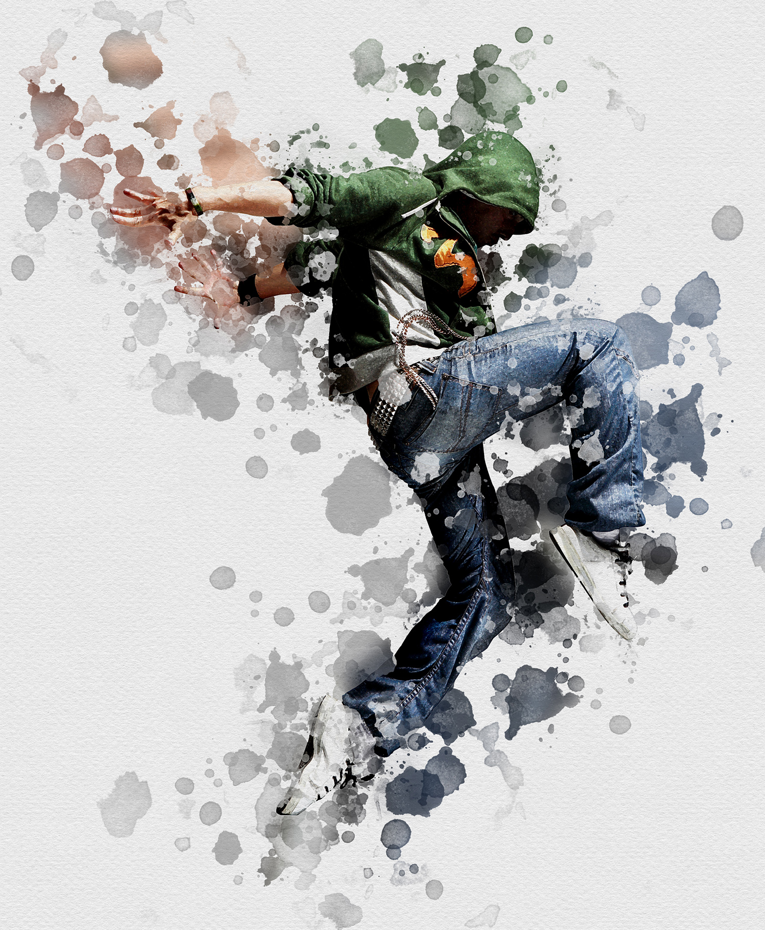 1500x1824 Splash Art Photoshop Action By Indworks Graphicriver - Watercolor Splash Art