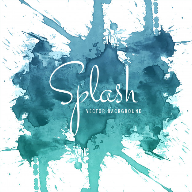 626x626 Abstract Hand Drawn Blue Watercolor Splash Background Vector - Watercolor Splash Background