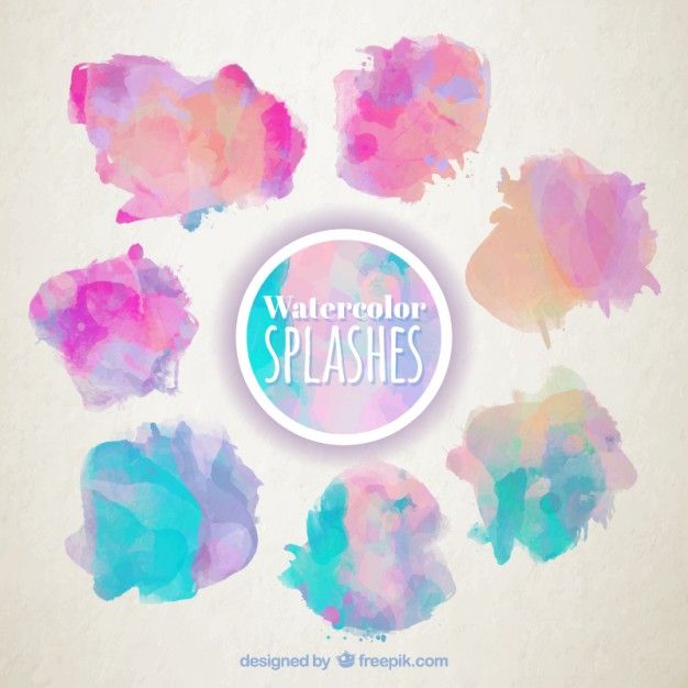 626x626 Watercolor Splashes Set Free Vector Art Logo Amp Identity - Watercolor Splash Free