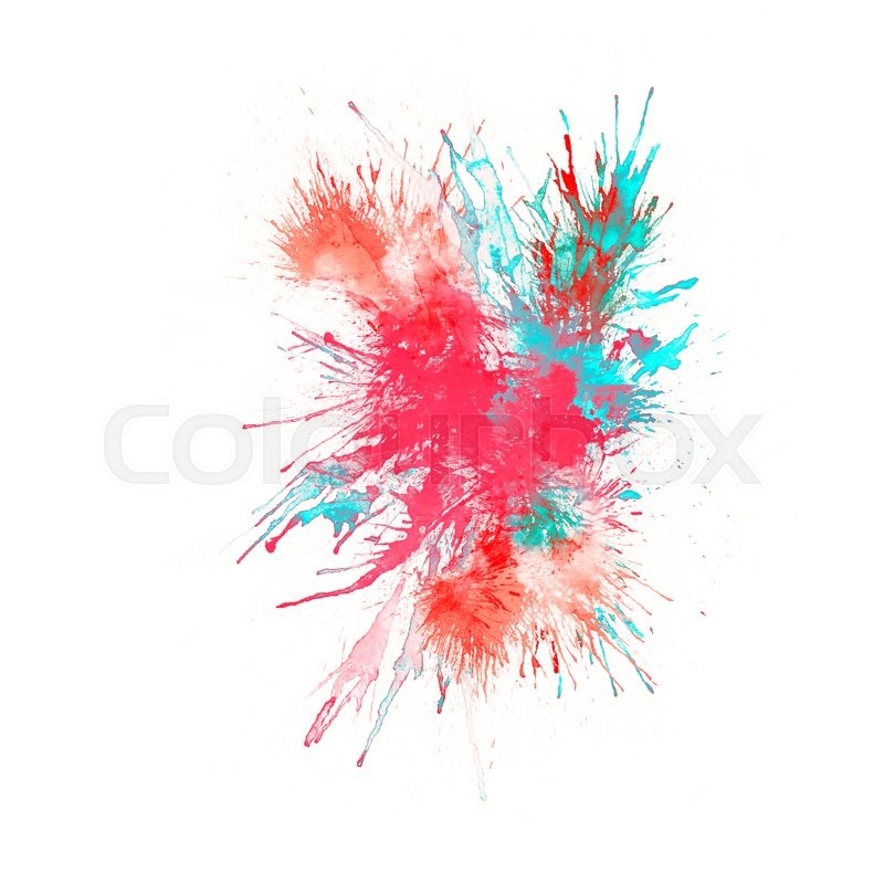 800x800 Pastel Three Color Aqua Blue, Red And Pink Watercolor Splash, Drop - Watercolor Splash Pink