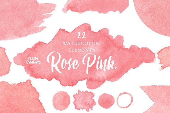 570x380 Pink Watercolor Splash Clipart Blush Pink Ombre Background Etsy - Watercolor Splash Pink