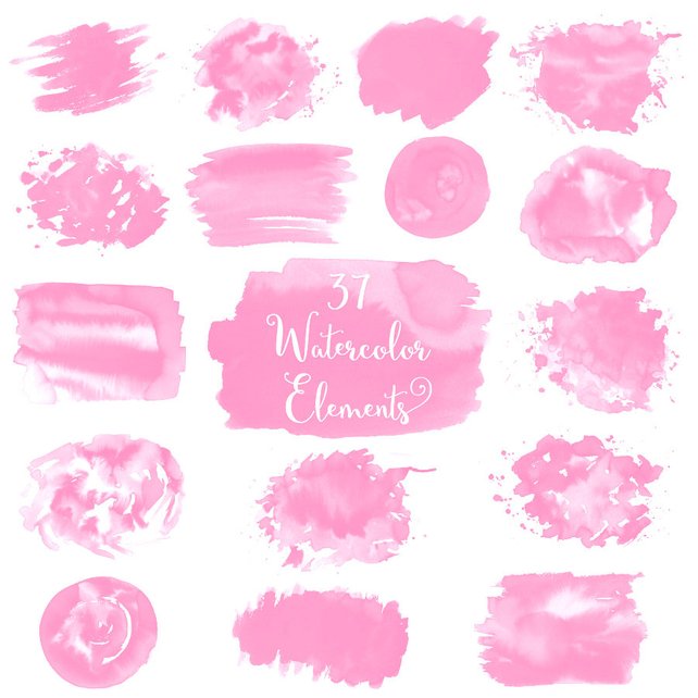 642x642 Pink Watercolor Splash Clipart Watercolor Splotches Etsy - Watercolor Splash Pink