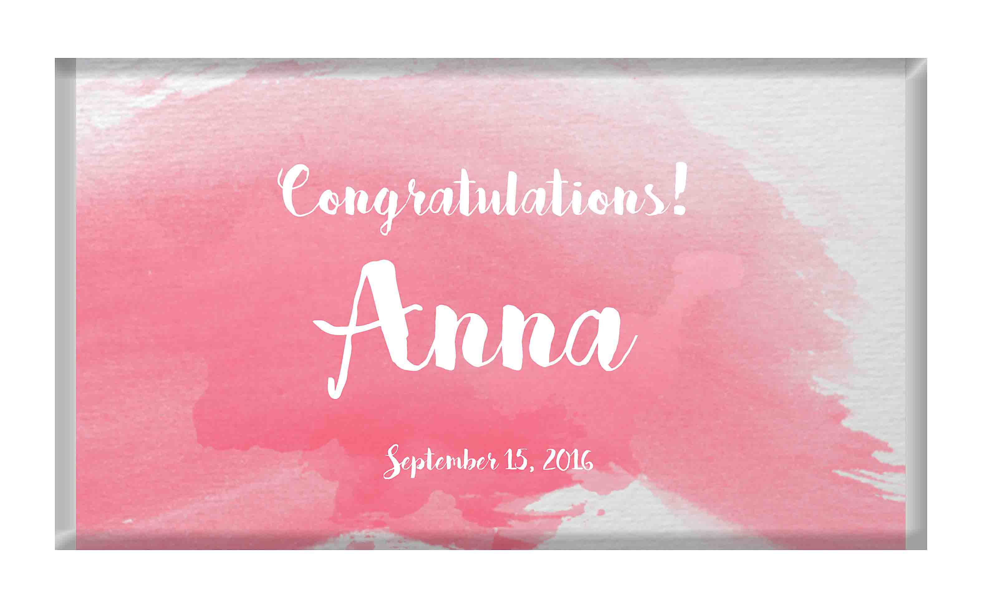 3150x1950 Watercolor Splash Pink Personalised Chocolate - Watercolor Splash Pink