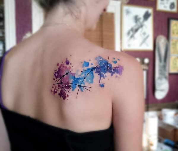 600x510 Shoulder Tattoos - Watercolor Splash Tattoo