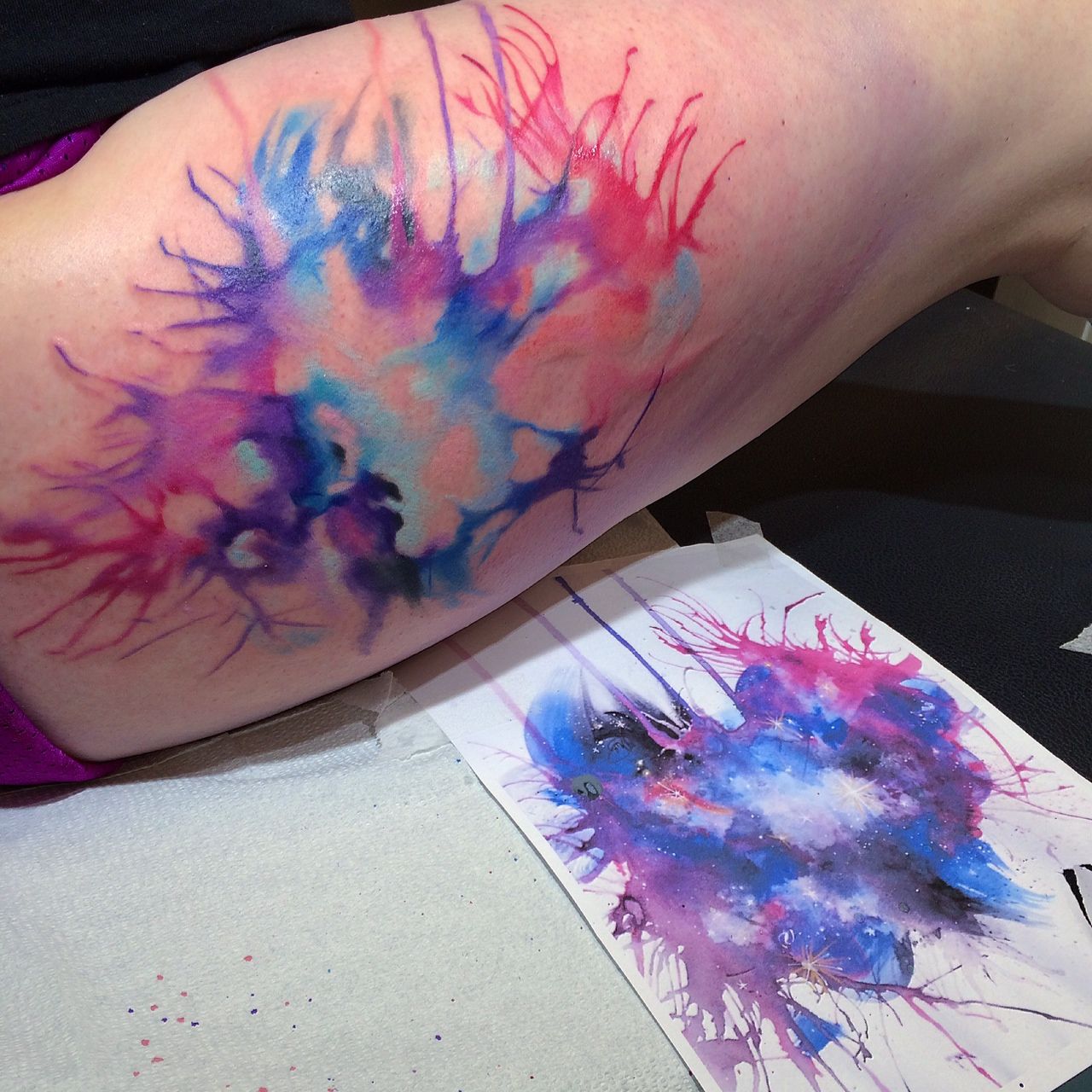 1280x1280 Watercolor Splash Tattoo Tattoos By Pete Zebley - Watercolor Splash Tattoo