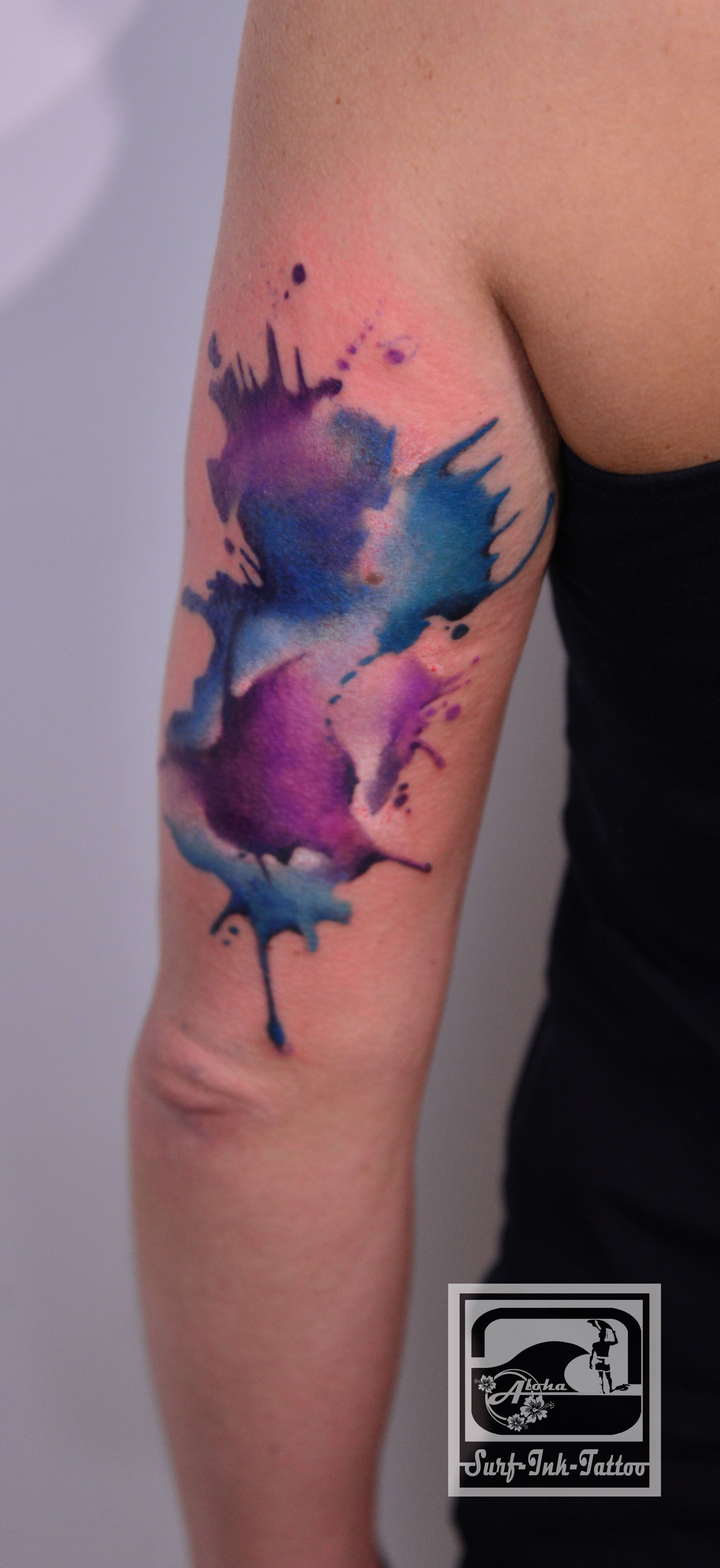 2087x4543 Watercolor Tattoo,splash Tattoo,color,tattoo,splatter,tattoo - Watercolor Splash Tattoo
