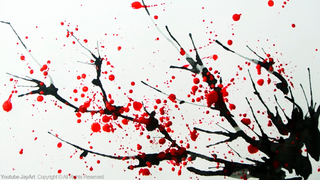 1280x720 How To Paint A Cherry Blossom Tree In Watercolor - Watercolor Splash Technique