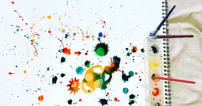 680x356 Splatter Painting With Kids - Watercolor Splash Technique