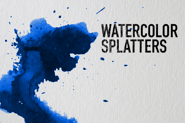 600x400 Watercolor Splatters Photoshop Brushes - Watercolor Splash Tutorial