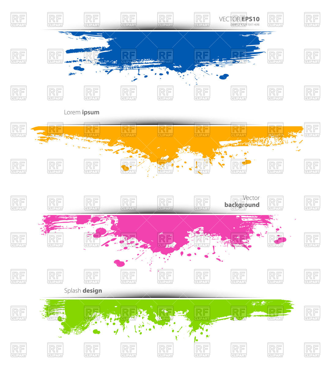 1053x1200 Set Of Colorful Watercolor Splashes Vector Image Vector Artwork - Watercolor Splash Vector