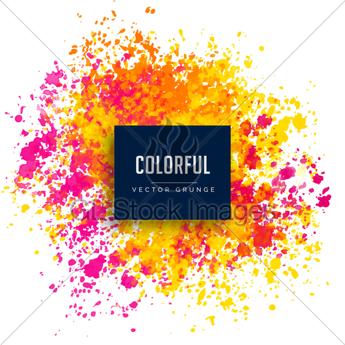 500x500 Bright Pink Yellow Watercolor Splash Vector Background Gl Stock - Watercolor Splash Vector