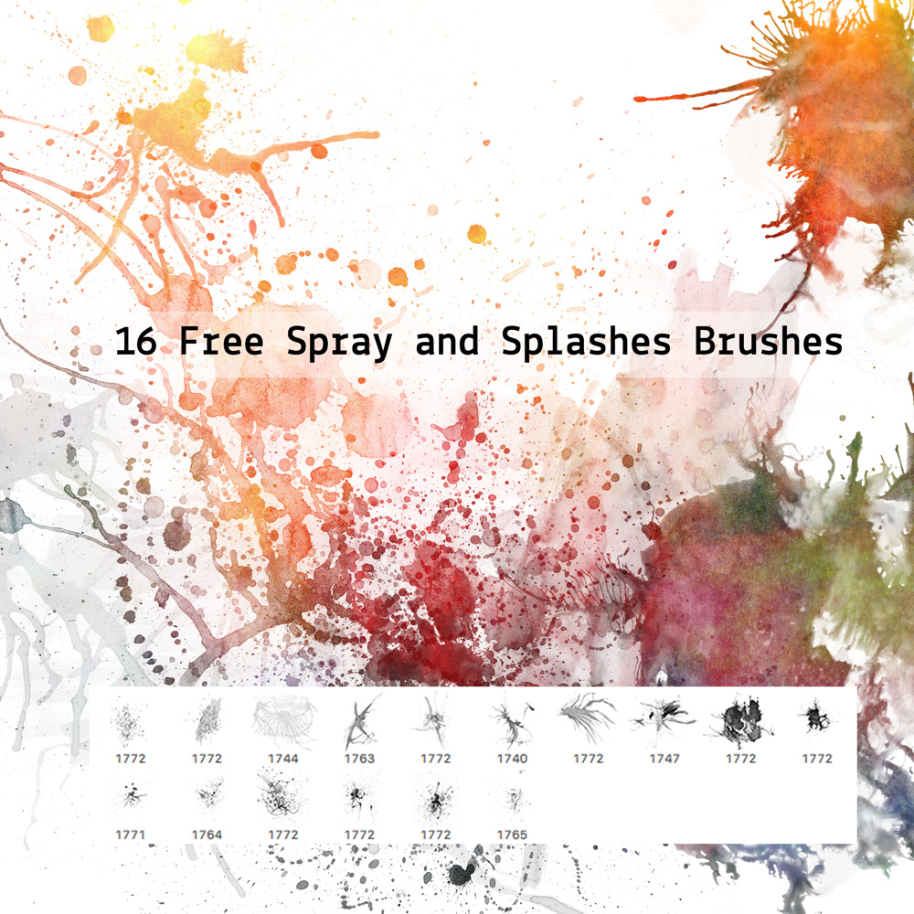 1000x1000 Splatter - Watercolor Splatter Brushes
