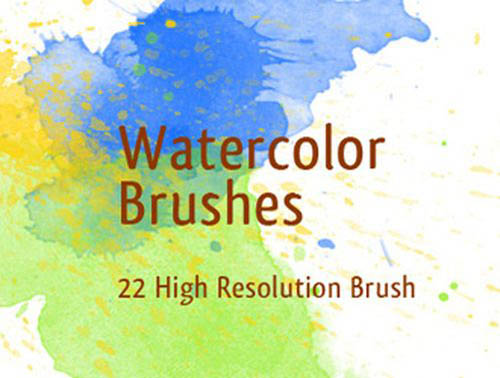 500x378 30 Sets Of Watercolor Free Brushes For Photoshop - Watercolor Splatter Brushes