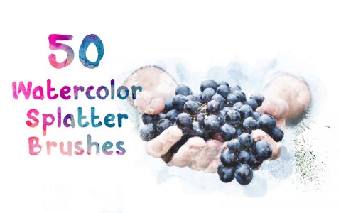 480x300 50 Awesome Watercolor Ink Splatter Brushes For Free Dealfuel - Watercolor Splatter Brushes