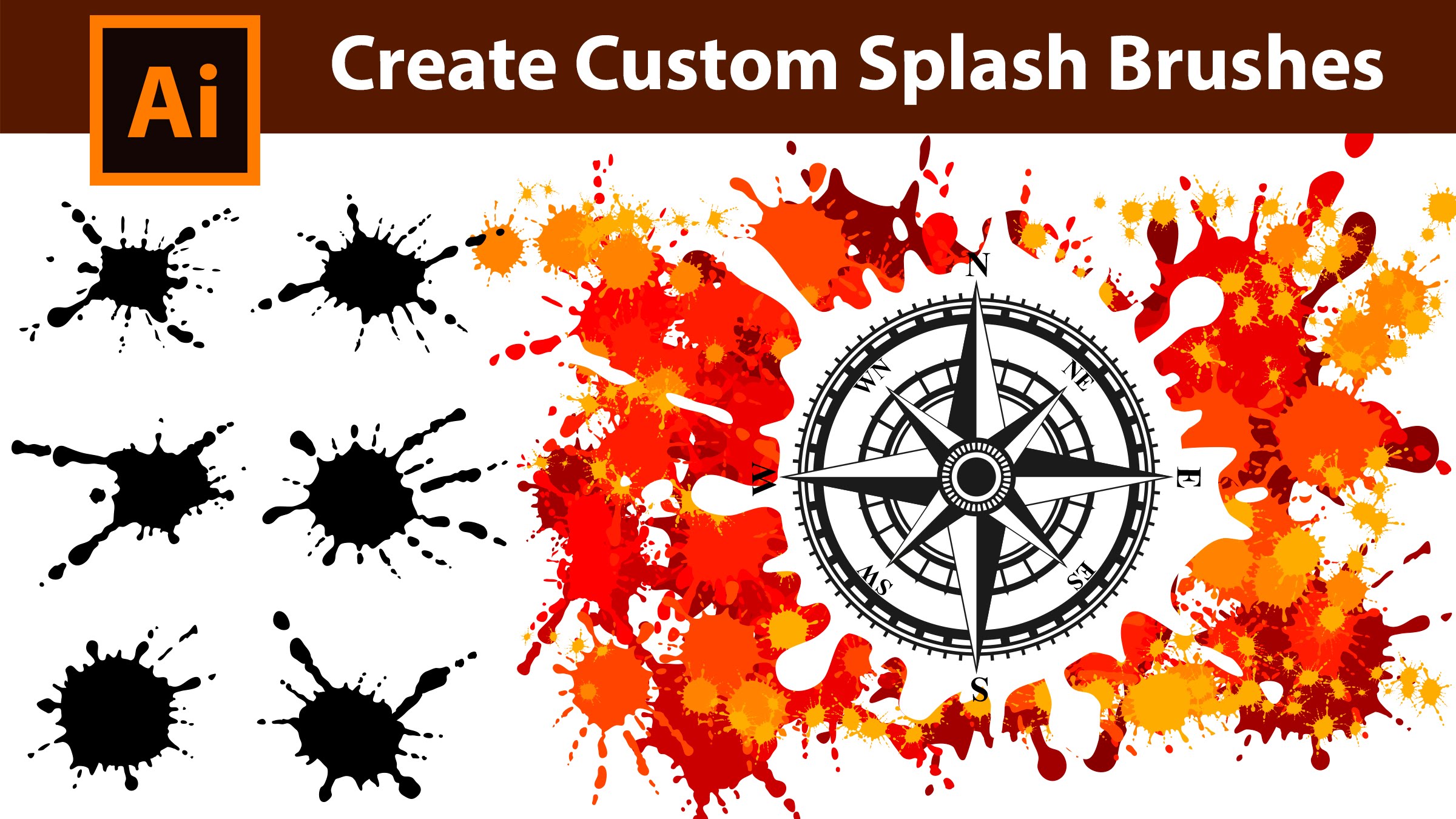 2400x1350 How To Generate Custom Splash Brushes - Watercolor Splatter Illustrator