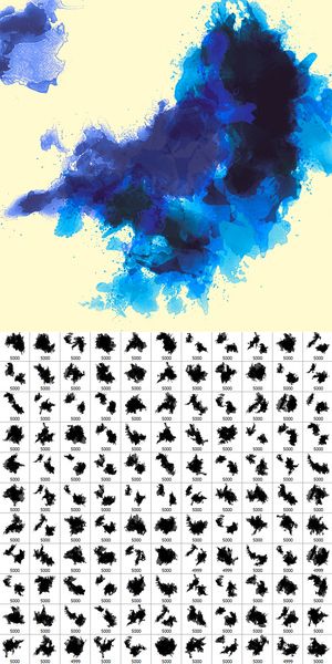 300x600 Watercolor Brushes Photoshop Cs5 11 Ink Brushes For Illustrator - Watercolor Splatter Illustrator