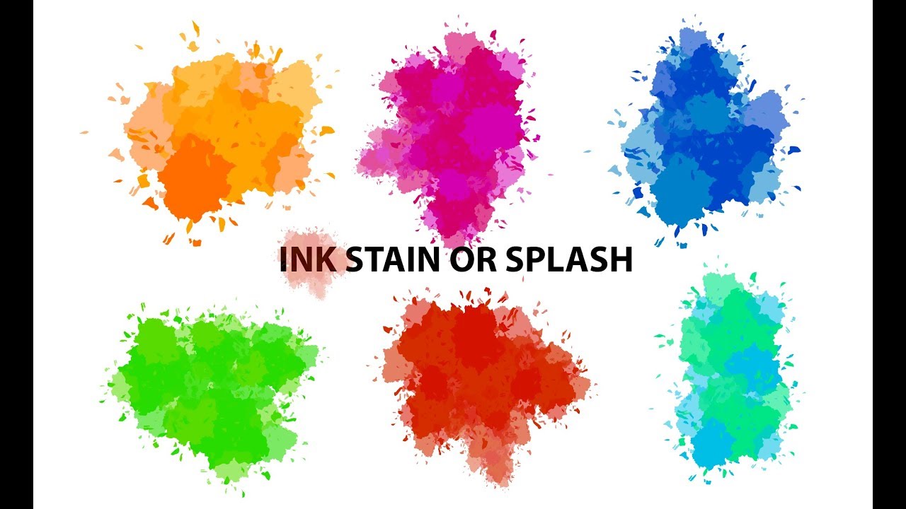 1280x720 Watercolor Ink Stain Design In Adobe Illustrator Cc Tutorial - Watercolor Splatter Illustrator