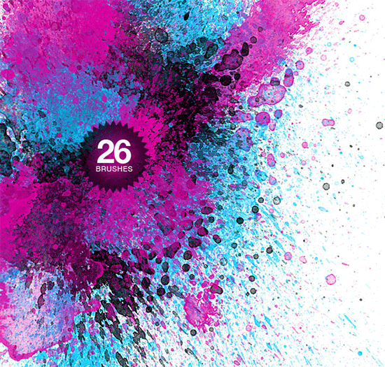550x525 Best Photoshop Watercolor Splatter Brushes Download Free - Watercolor Splatter Illustrator