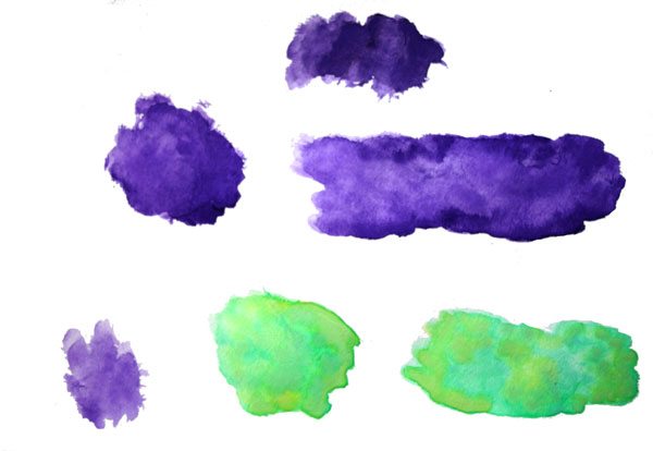 600x414 Watercolor Splotches Clip Art Here Comes The Sun - Watercolor Splotches