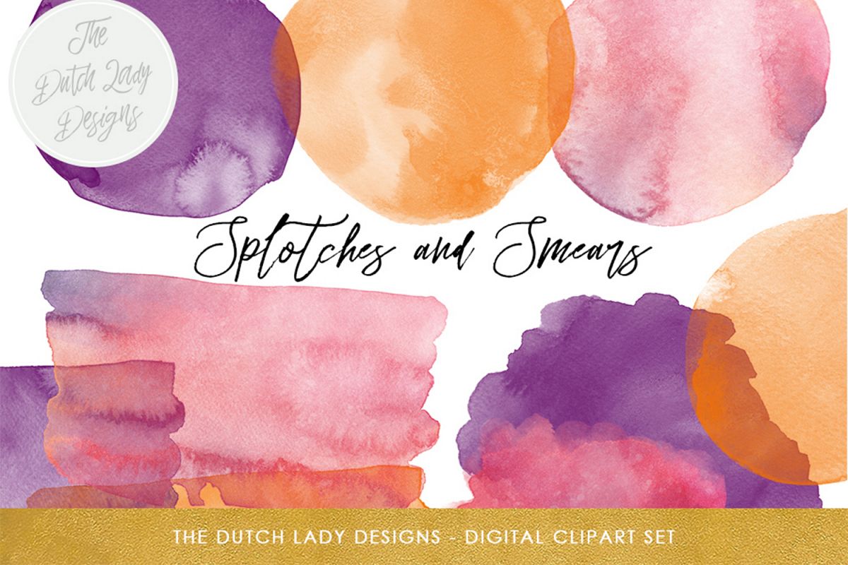 1200x800 Watercolor Splotches Amp Smear Clipart In Design Bundles - Watercolor Splotches