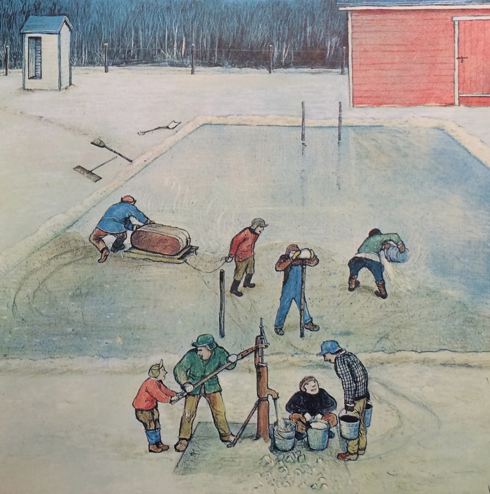 1589x1600 Going For Olympic Gold Winter Sports In Canadian Art - Watercolor Sports Paintings