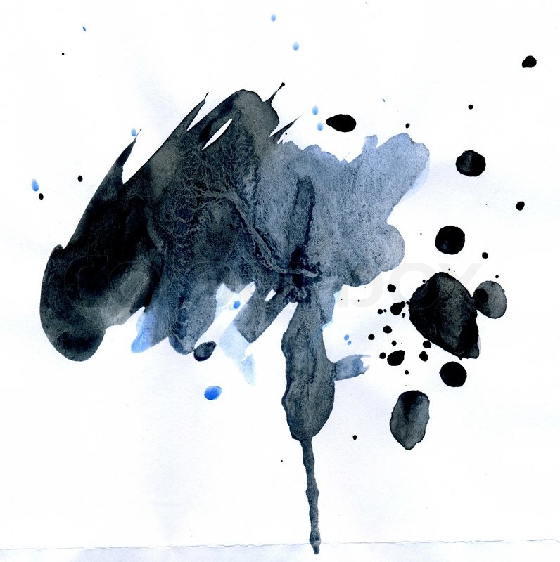 796x800 Abstract Watercolor Spot Of Blue And Black Colors As Background - Watercolor Spot