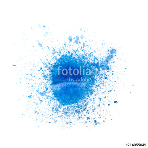 500x500 Blue Hand Painted Watercolor Spot On The White Background, Vector - Watercolor Spot